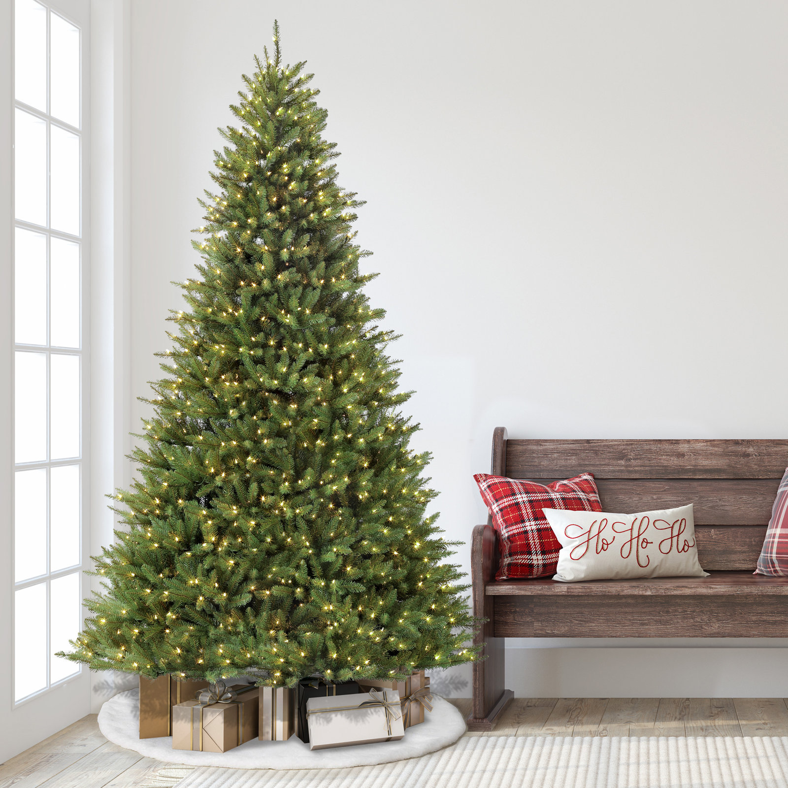Frosted Pre-Lit Fir Christmas Tree, 7.5' H