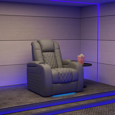 Mixell Upholstered Home Theater Seating With Cup Holder
