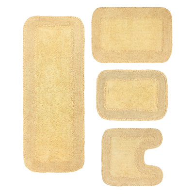 Aceyon 4 Piece Cotton Bath Rug Set