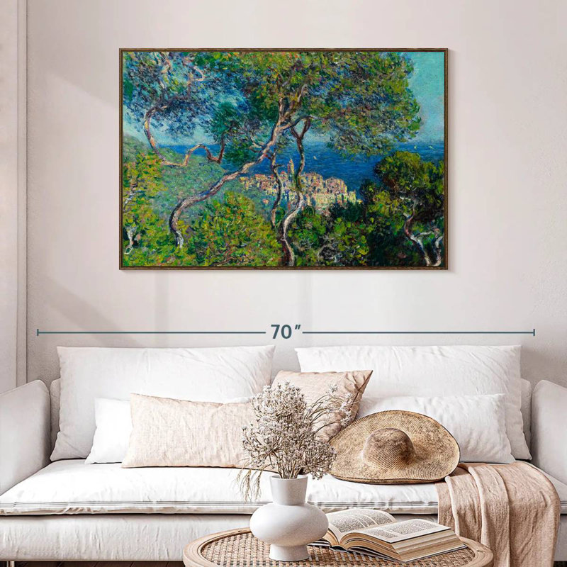 Bordviera 1884, 46 po x 31 po, Cadre flottant en noyer