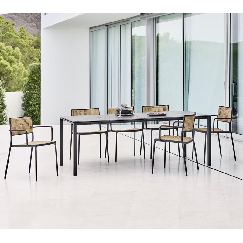 Less Metal Patio Dining Armchair, Natural
