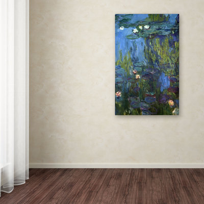 " Wrapped Canvas Wall Art - Claude Monet 'Nympheas 1914-17' Wall Art For Living Room, Bedroom, Or Office Décor - 30x47 " by Claude Monet