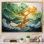 Redwood Tree Symphony Of Green Orange - Tree Redwood Wall Art Living Room82