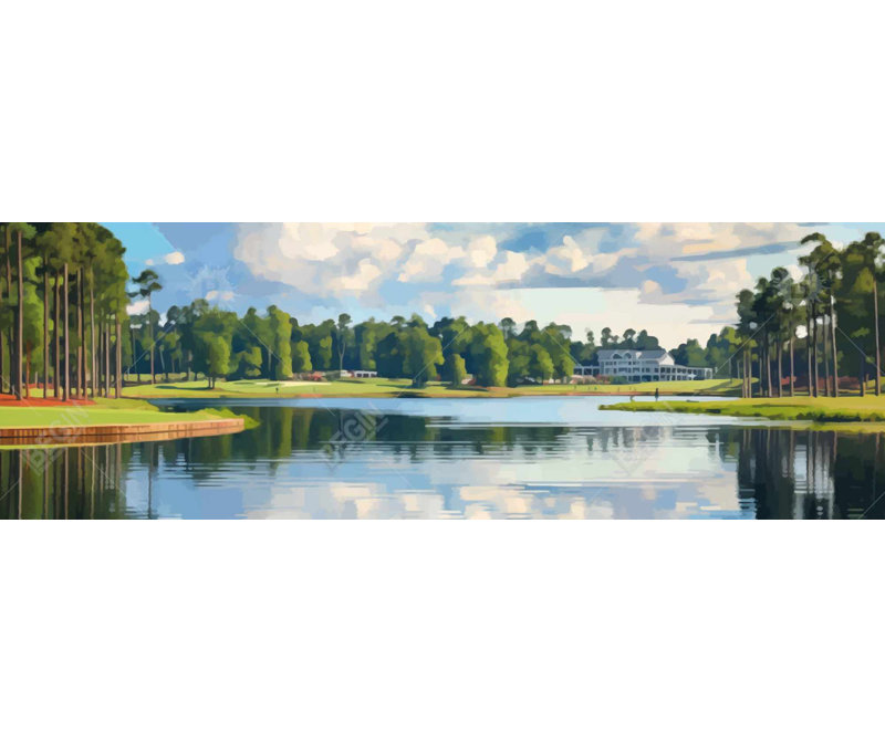 " Golf Lake ", 16" H x 48" W