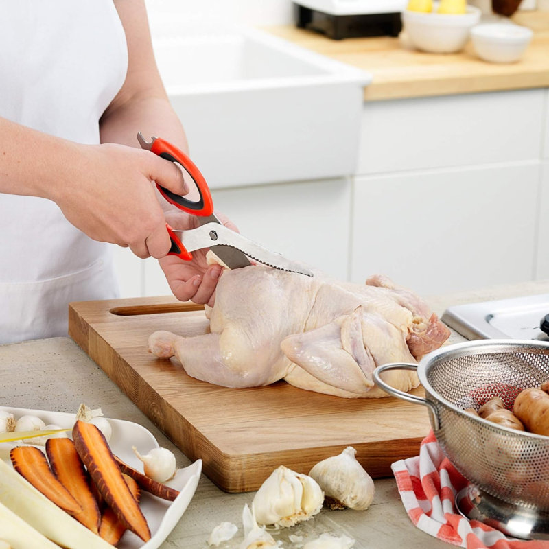 Tovolo Kitchen Shears with Micro Serrated Blade and Bottle Opener, Candy Apple