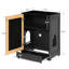 Armoire de toilette cachée pour chat noir avec porte en sisal et table d'appoint