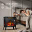 HAVATO 24" Electric Fireplace Stove - 3D Flame (12 Colours), Remote, 3-in-1 Heater + Timer, Safe for Bedroom -1005488533