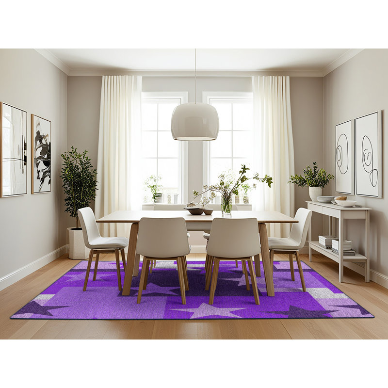 Tapis à motif violet/bleu Maretti, Rectangle 7 pi x 10 pi