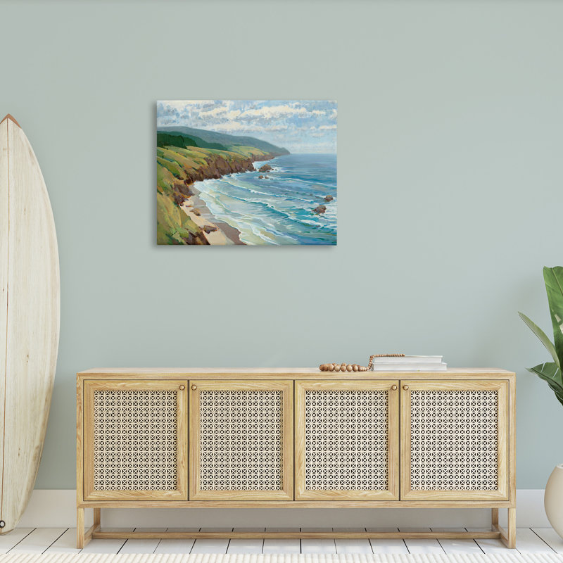 "Surplombant les falaises de la plage" par Scott Brems sur toile, 30" H x 40" W