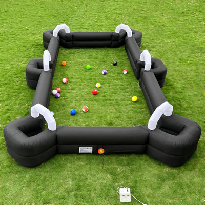 Giant Inflatable Soccer Billiards Table 26.3ft × 14.8ft with Blower, 16 Balls & Accessories – Outdoor Party, Team-Building & Event Game