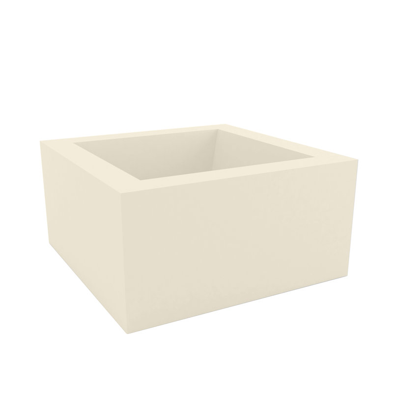 Land Resin Pot Planter, 11.75" H x 47.25" W x 47.25" D, Ecru