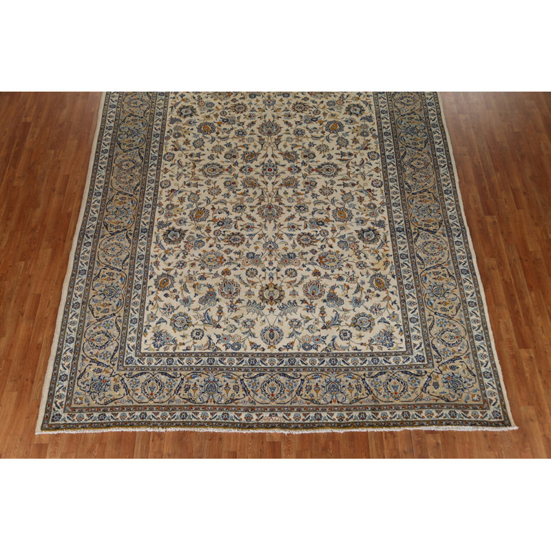 Samone One-of-a-Kind 9'4" X 12'9" 1970s Wool Area Rug in Beige