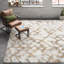 Tapis ivoire / doré à motif abstrait Cade-1698604085
