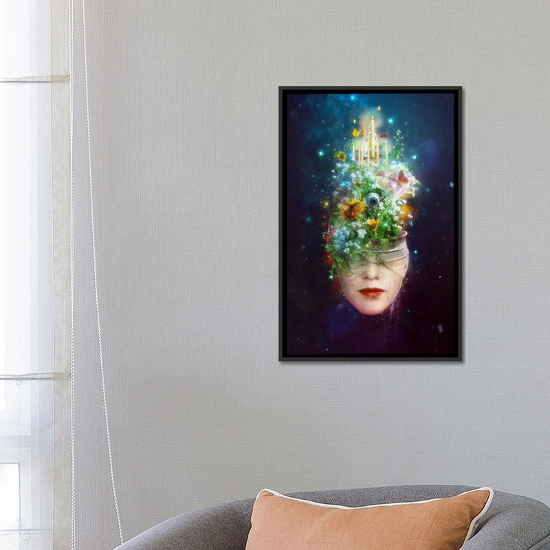 Mouvement à base de plantes - Impression sur toile, H 26 po x l 18 po x P 1,5 po, Toile avec cadre noir, Pas de tapis
