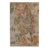 Multicolored Contemporary Silk Wool Blend Rug - 6' x 9'