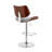 Attie Swivel Adjustable Height Armless Bar Stool with Pedestal Base in Faux Leather and Metal-123457405-123457406