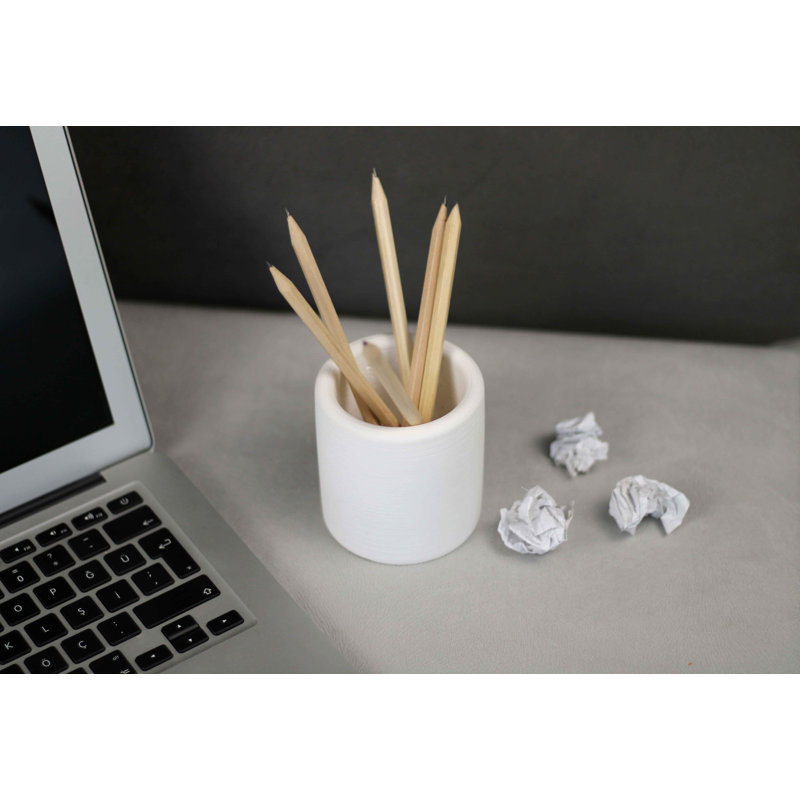 Lyani Concrete Pen Holder, White