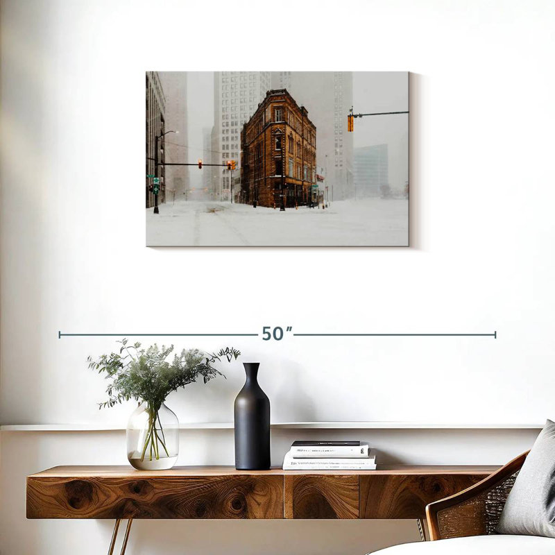 Ravi Detroit en hiver, H 20 po x l 30 po