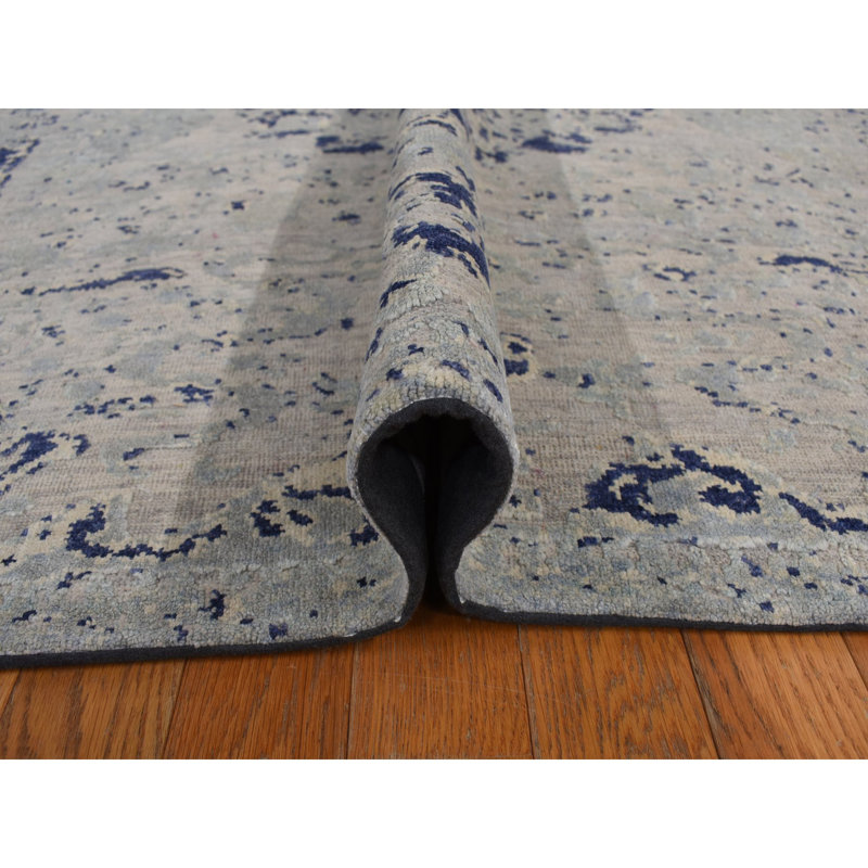 Tapis bleu nouvel âge en soie Cargian