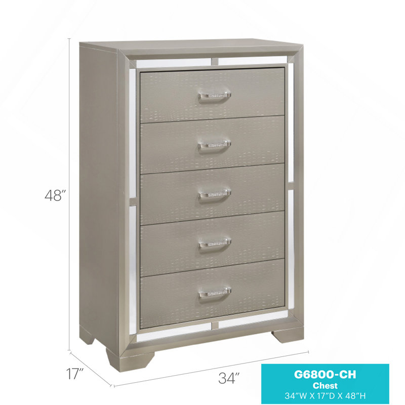 Coffre Alana G6800-CH, champagne argenté