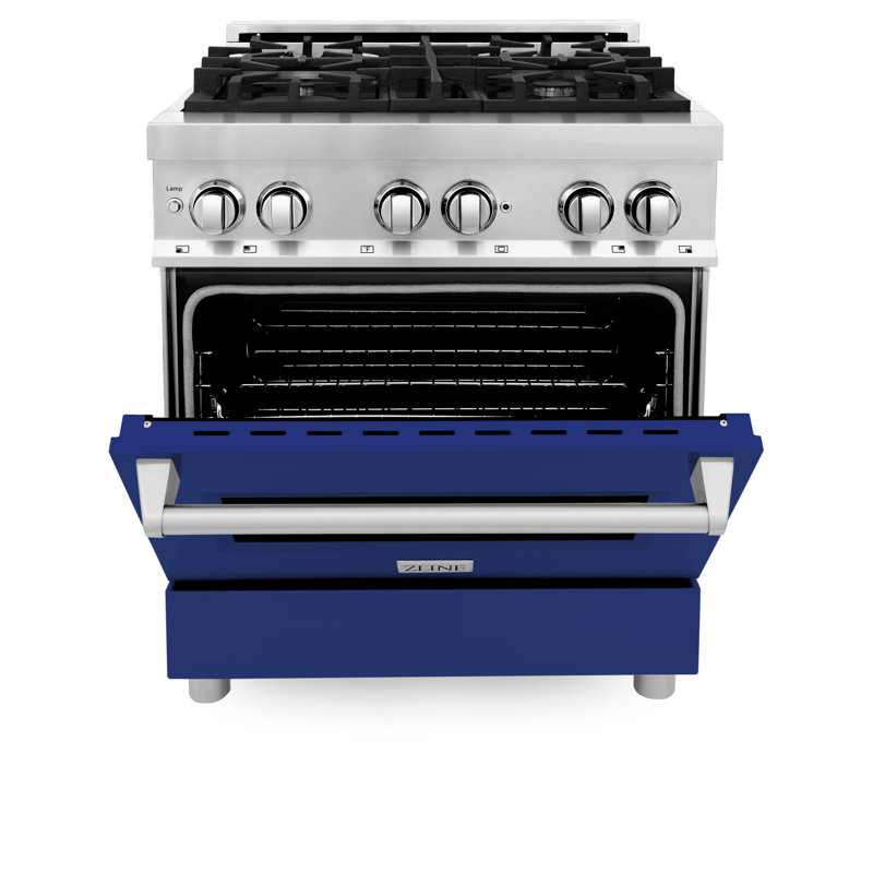 ZLINE 30" Legacy Dual Fuel Range, Blue Gloss Stainless Steel