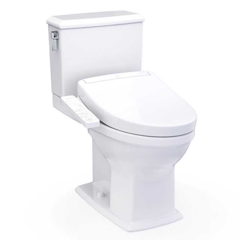 TOTO® WASHLET®+ Connelly® Two-Piece Elongated Dual Flush 1.28 and 0.9 GPF Toilet and WASHLET S2 Bidet Seat, Cotton White - MW4943346CEMFG#01