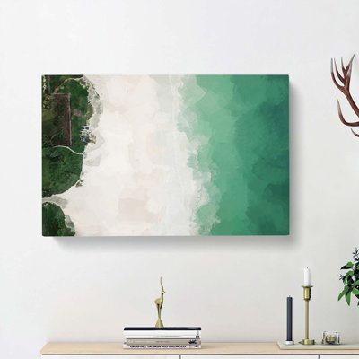 The Green Kalama Beach In Hawaii In Abstract - Wrapped Canvas Painting