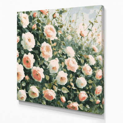 «Farm Country Rose Sprays», art mural sur toile beige