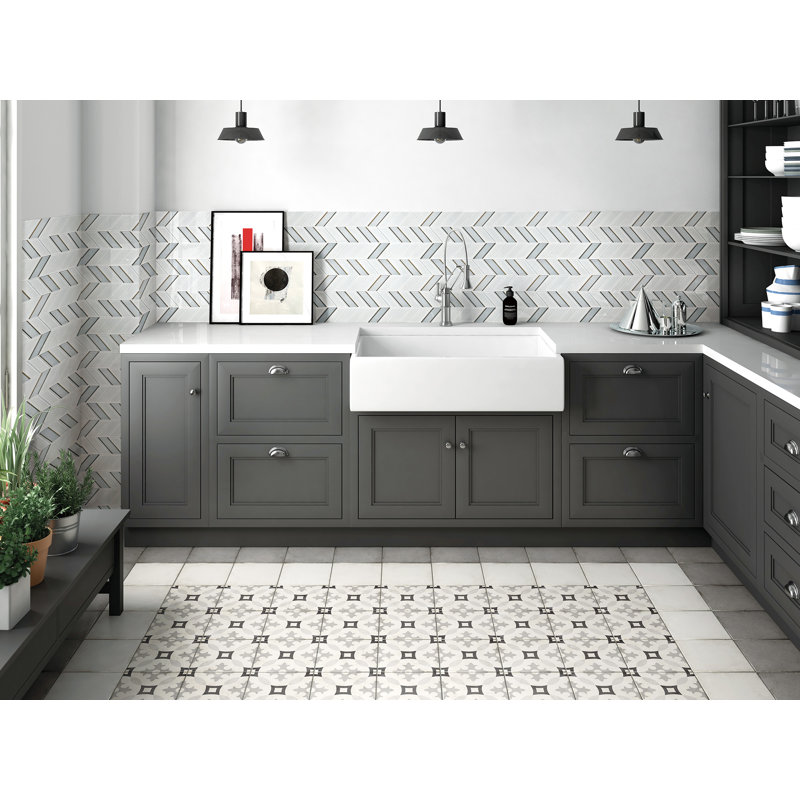 2 in. x 4.25 in. Herringbone Polished Tile, Gold