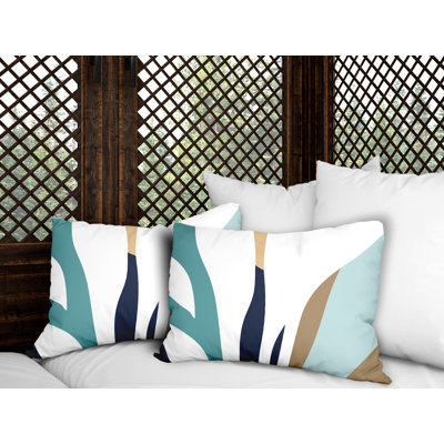 Embroidered Outdoor Reversible Throw Pillow