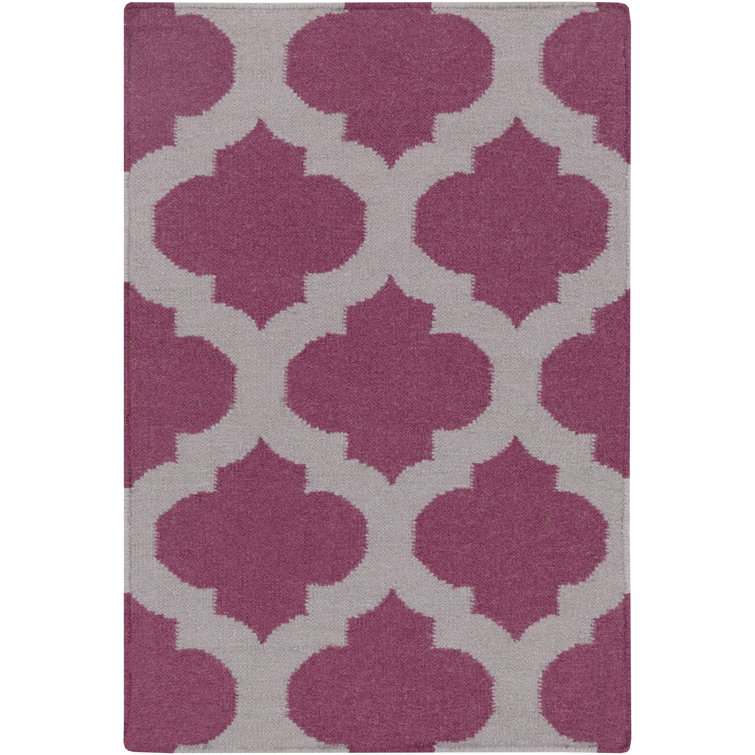 Kramer Hand-Woven Raspberry Wine/Grey Area Rug