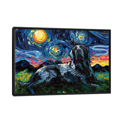 «Black Labrador Night III» par Aja Treves - reproduction d'art