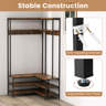 17 Stories Corner Garment Rack L-shaped Clothes Rack With Open Shelves ...