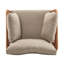 Chaise longue de 36 po d'intérieur et d'extérieur beige avec structure en fer et coussins de siège moelleux rembourrés-121026956