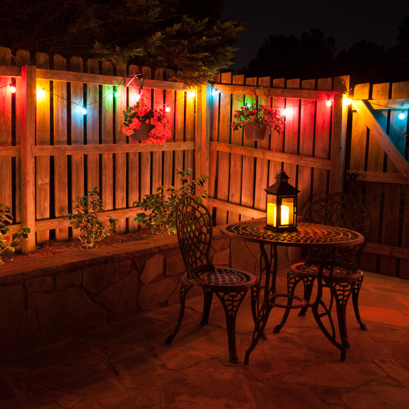 Kenna Outdoor 25 - Bulb 25'' Plug-in Globe String Light, Black, Clear