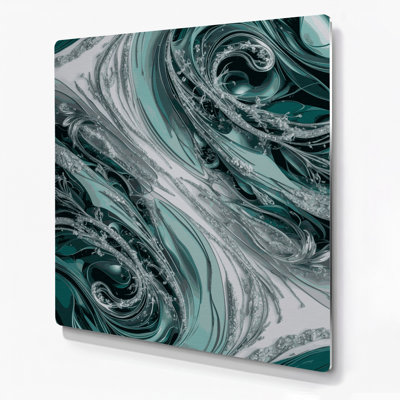 Abstract Landscape 46 Green Metal Wall Art