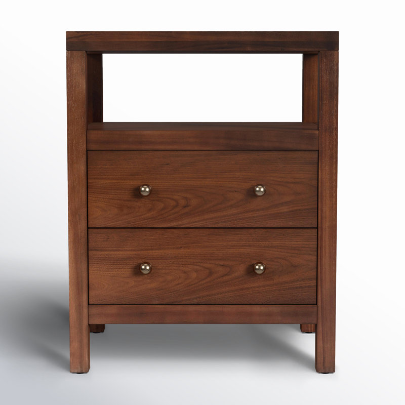 Nora 2-Drawer Nightstand, Walnut