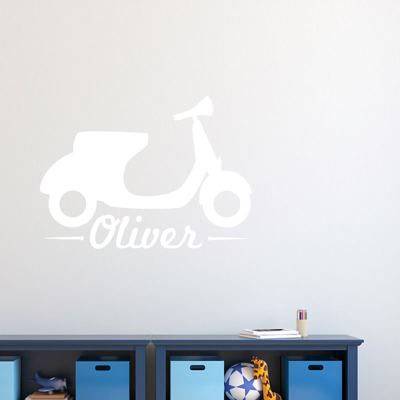 Adhésif décoratif scooter, Blanc, Oui