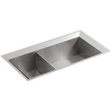 Poise® 33" L x 18" W x 9.5" Under-Mount Double-Equal Bowl Kitchen Sink