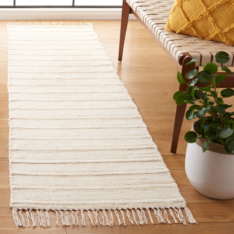 Tanyla Hand Woven Jute, Wool Striped Rug, Runner 2'3" x 8'