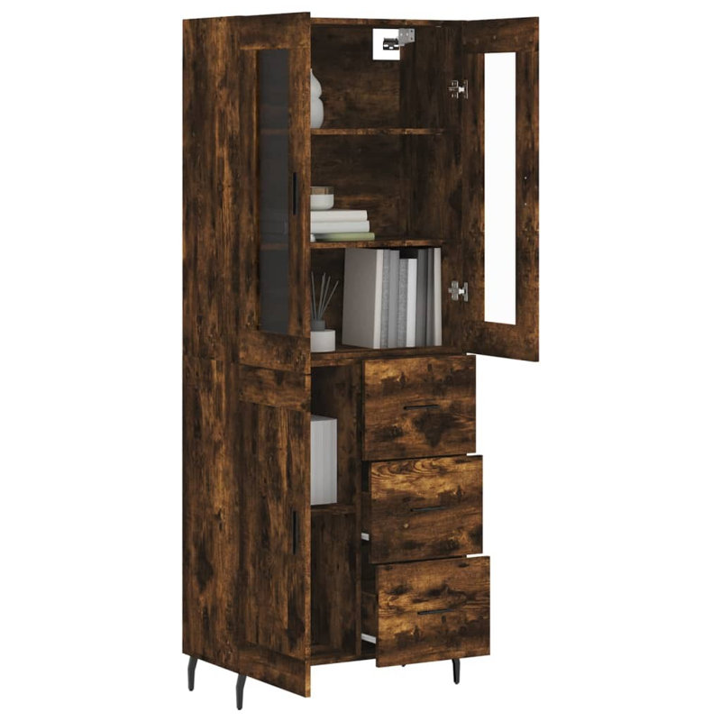 Ridgehaven 69.5cm Wide Highboard, Smoked Oak