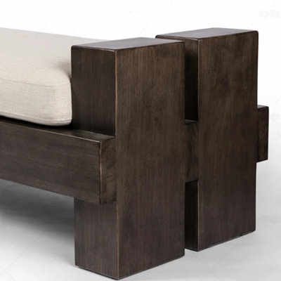 Solid wood bench clothing store shopping mall leis