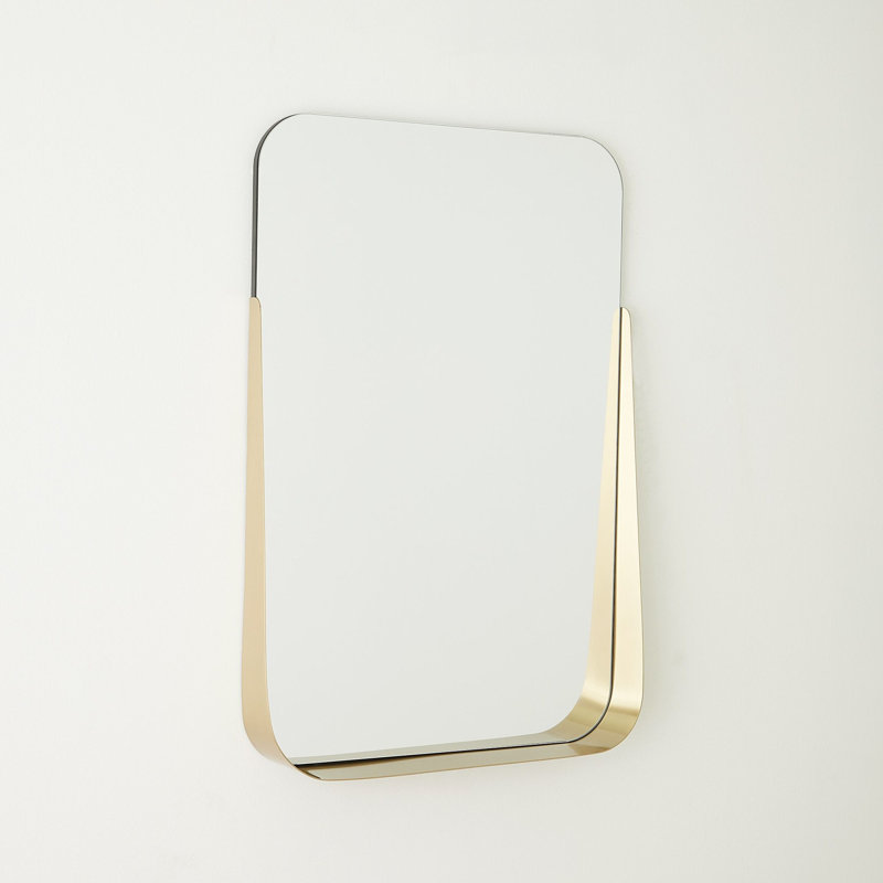 Rectangle Mirror W/Shelf-Brass