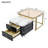 2-In-1 Square Nesting Coffee Table With Wheels & Drawers, Stackable Side Table With High Gloss Marble Grain Top, End Table Set With Tempered Glass For Living Room