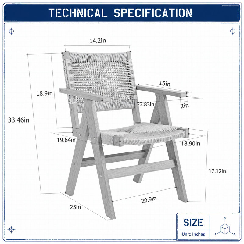 Chaises de salle à manger d'extérieur 2 pièces robustes avec une conception durable et confortable