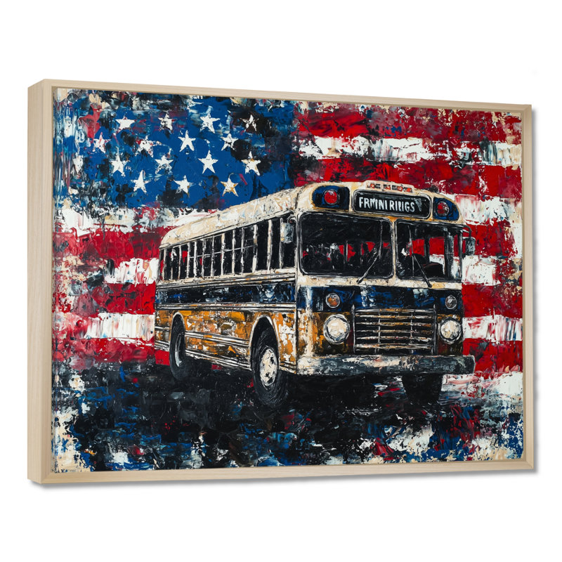 Labibah - Patriotiste américain, art mural, Impression encadrée flottante, Crème, crème, H 24 po x l 32 po