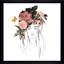 Tête avec fleurs roses (carré) par Patricia Pinto, reproduction-474979702-474979696