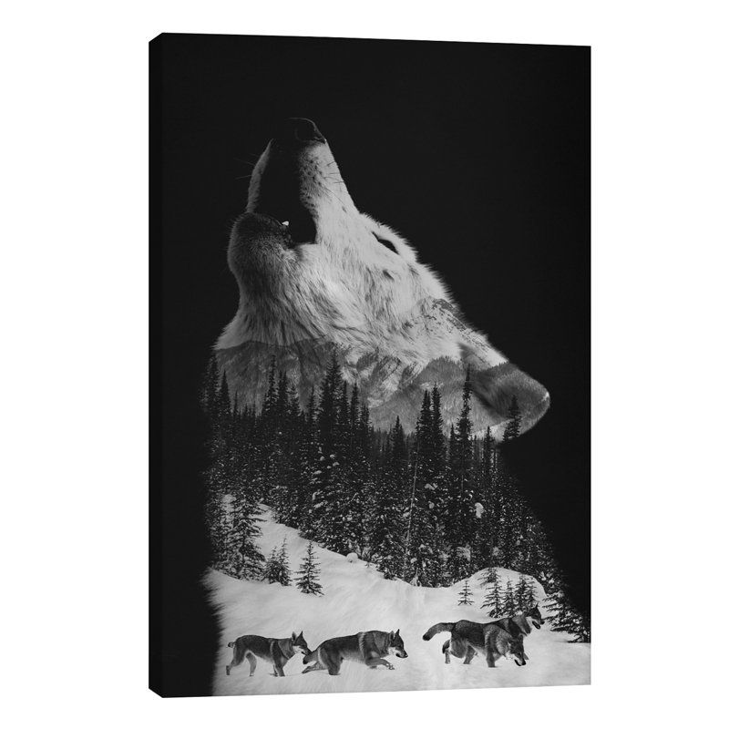 Wolfpack by Andreas Lie - Print on Canvas, Wrapped Canvas, 66.04 cm H x 45.72 cm W x 1.91 cm D