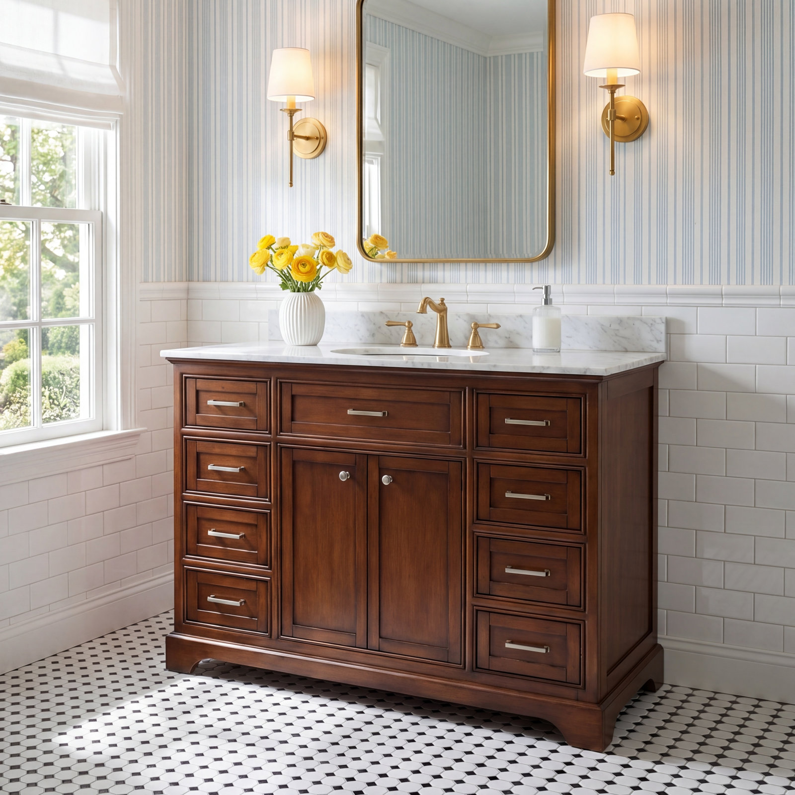 Hermes 48'' Single Bathroom Vanity, Teak