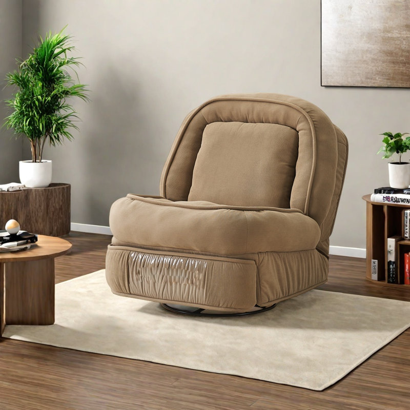 Comfortable pine solid wood lounge chair, Khaki